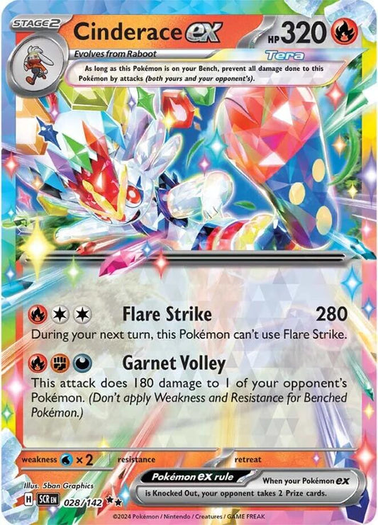 Cinderace EX SCR EN 028/142
